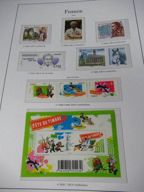 法国 2009 - 重要的面值，Yvert et Tellier 纸张中的邮票和邮票块收藏精彩绝伦。 #2.1