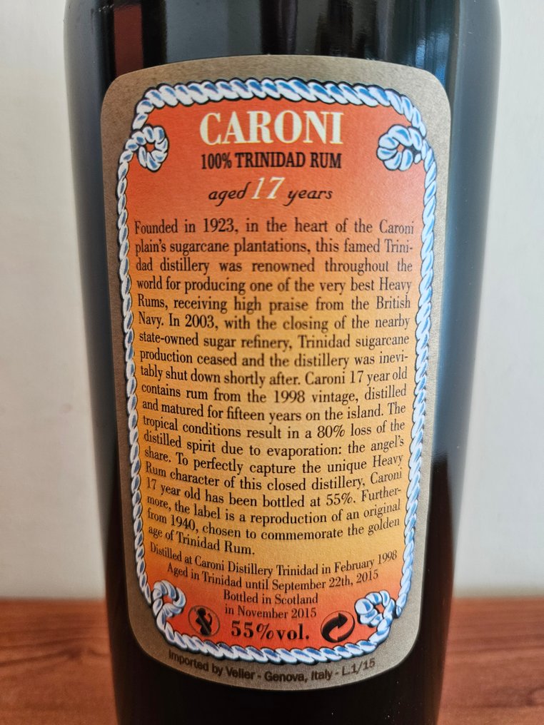 Caroni 1998 17 years old Velier - Extra Strong 110° Proof   - b. 2015  - 70cl #4.3