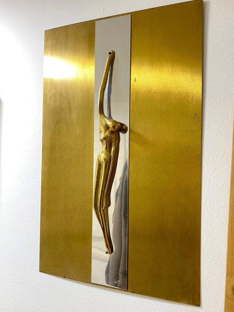 Studio EF - Otello Ciullini - Γλυπτό, Cristo - 59 cm - Ορείχαλκος, Γυαλί - 1980 #1.0