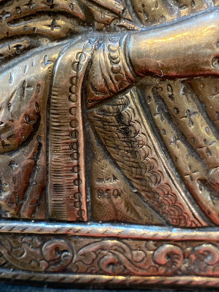 Ikon - Guds Moder, San Stylianos - Sølv, Træ #4.3