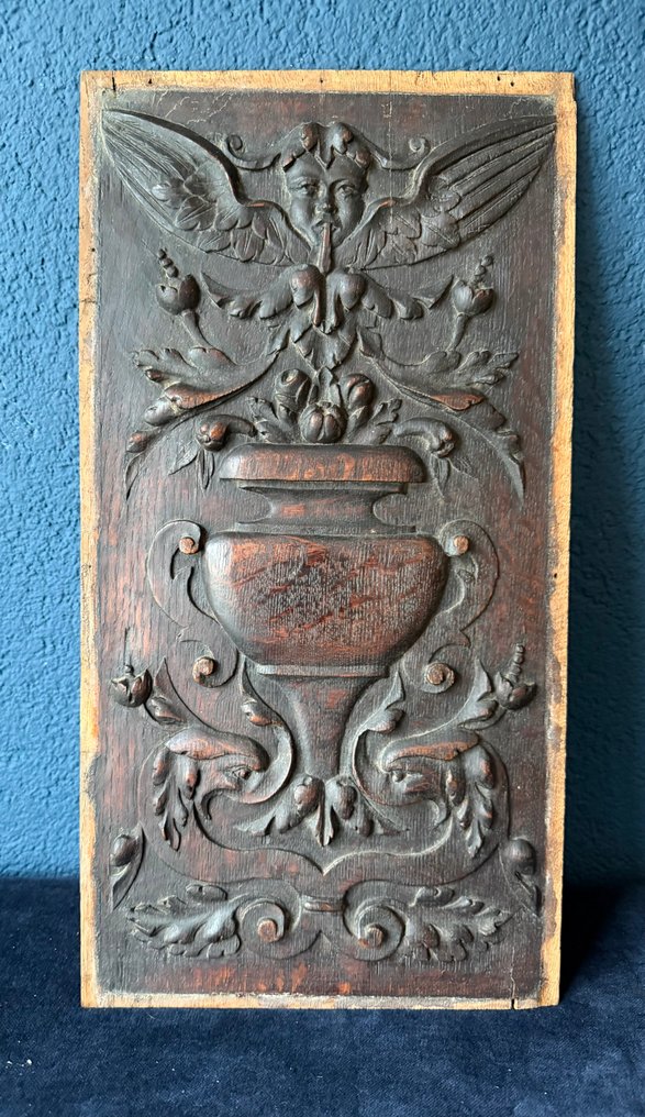 Detaljeret træudskæring - 42 cm - Egetræ - 1850-1900 #3.2