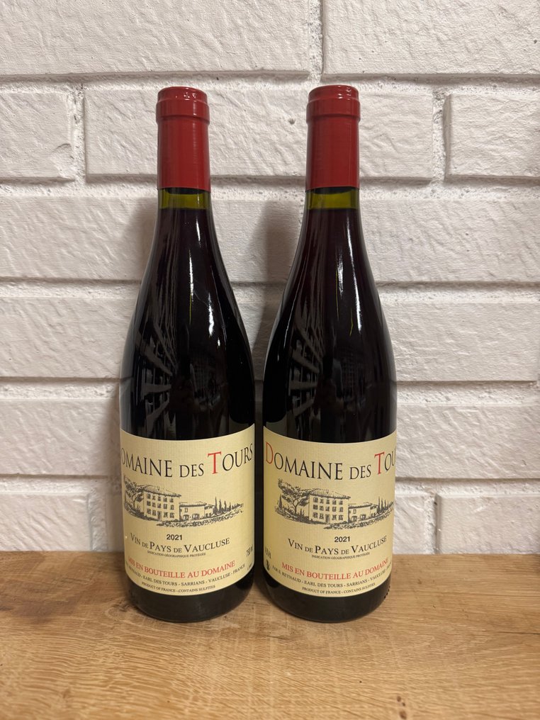 2021 E. Reynaud, Domaine des Tours - Vaucluse, 沃克吕兹地区的国家级葡萄酒 - 2 瓶 (0.75L) #1.0