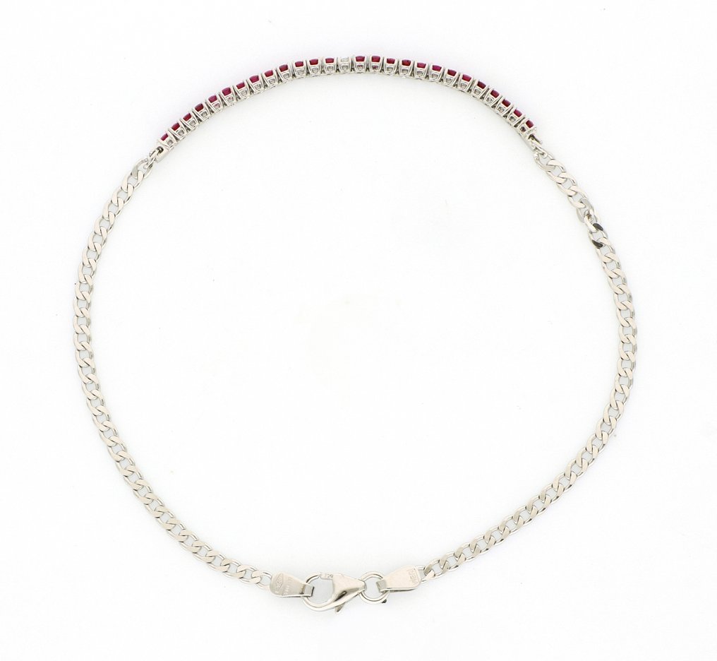 沒有保留價 - Vieri - 手鈪 - 18 克拉 白金 -  0.68ct. tw. 紅寶石 - 鉆石 #3.2