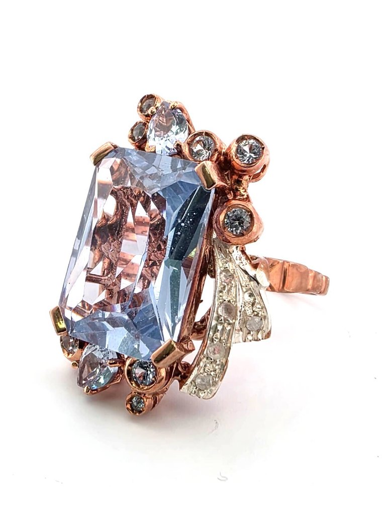 沒有保留價 - 戒指 - 9 節 玫瑰金, 銀 黃玉 - 黃玉 #1.0