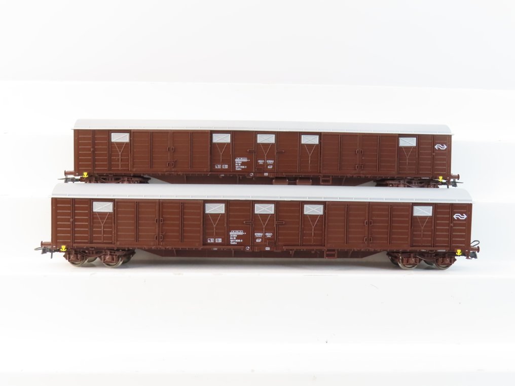 Roco H0轨 - 66806 - 模型火车货运车厢 (2) - 2个4轴封闭式货车 - NS #1.0