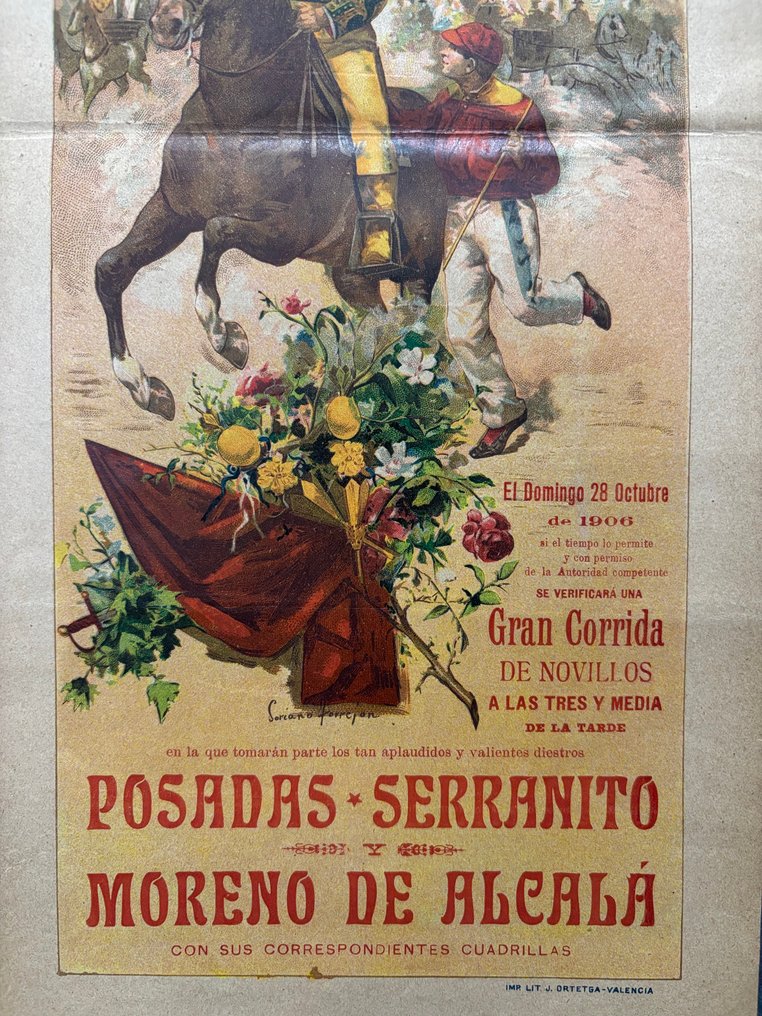 Soriano Torrejon - Plaza Toros de Valencia, Spain, Litho. - 1906 - Década de 1900 #3.2