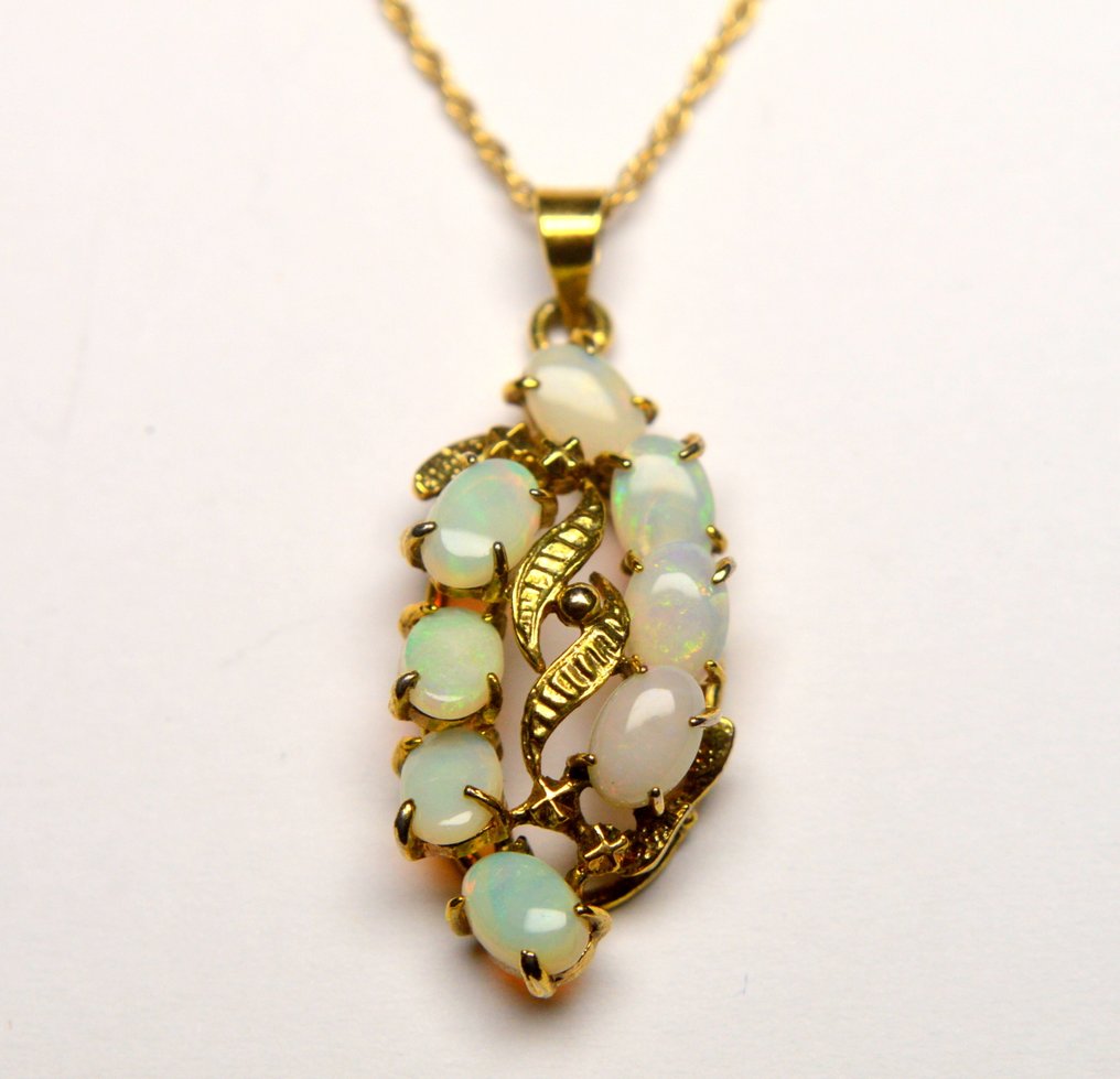 沒有保留價 - 頸鏈 925纯银 蛋白石 - 4.00 克拉 #1.0