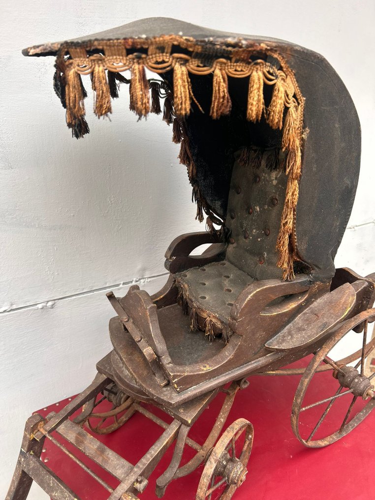 Tralle - Tre, Metall, Lær - Antikk hestekjørt #3.2