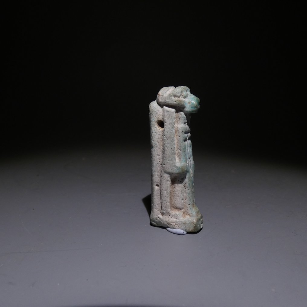古埃及 Faience 护身符神Khnum，长4厘米，晚期，公元前664年至公元前332年。  (没有保留价) #2.1