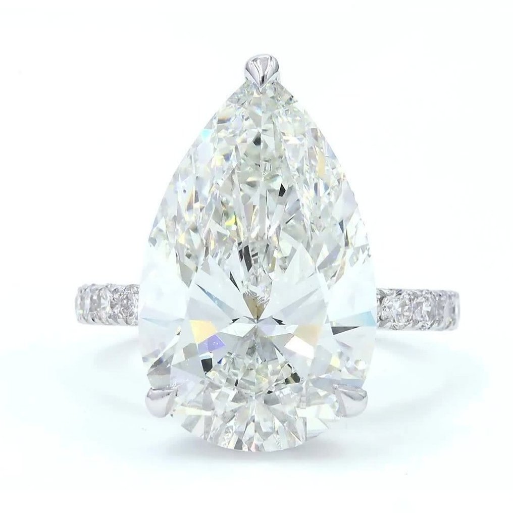 Δαχτυλίδι - 18 καράτια Λευκός χρυσός -  10.92ct. tw. Διαμάντι (Εργαστηριακής καλλιέργειας) - Διαμάντι - IGI CERTIFIED #2.1