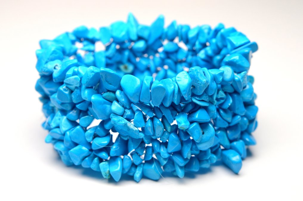 Turquoise - Blue Turquoise - 59,6 g - Bracelet - Wrap stretch élastique #1.0
