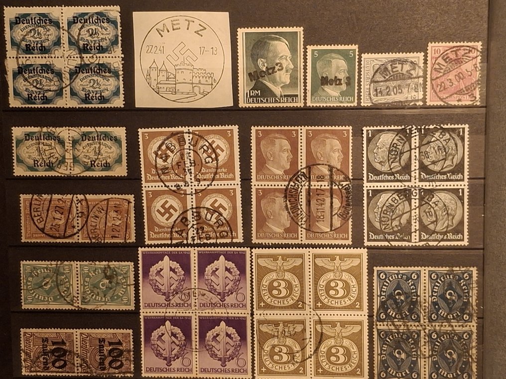 Tyske Kejserrige - Interessant samling på fragment i par og blokke. #1.0