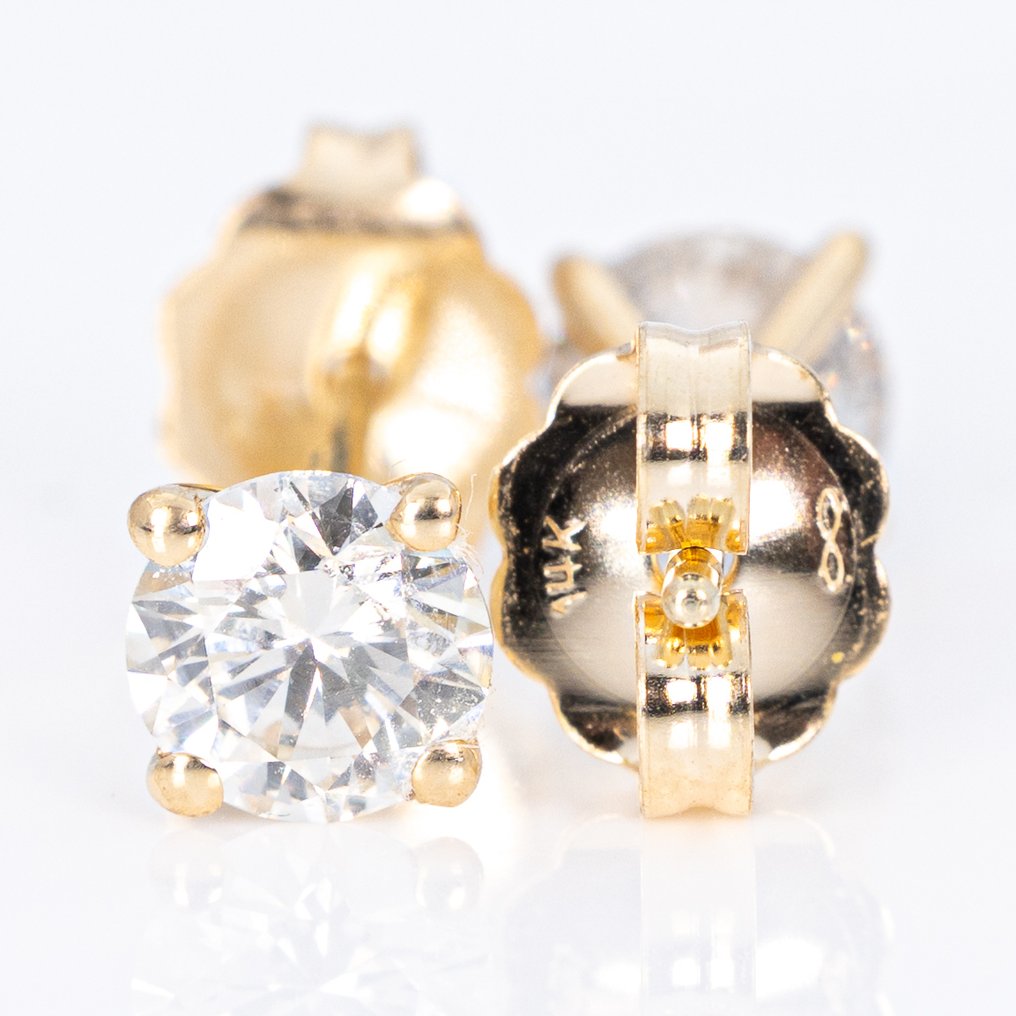 χωρίς τιμή ασφαλείας - Σκουλαρίκια - 14 καράτια Κίτρινο χρυσό -  0.84ct. tw. Διαμάντι (Φυσικό) - GWLab #3.2
