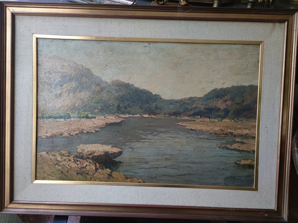 Maragliano Federico (1873-1952), Attrib. - Paesaggio con fiume #1.0