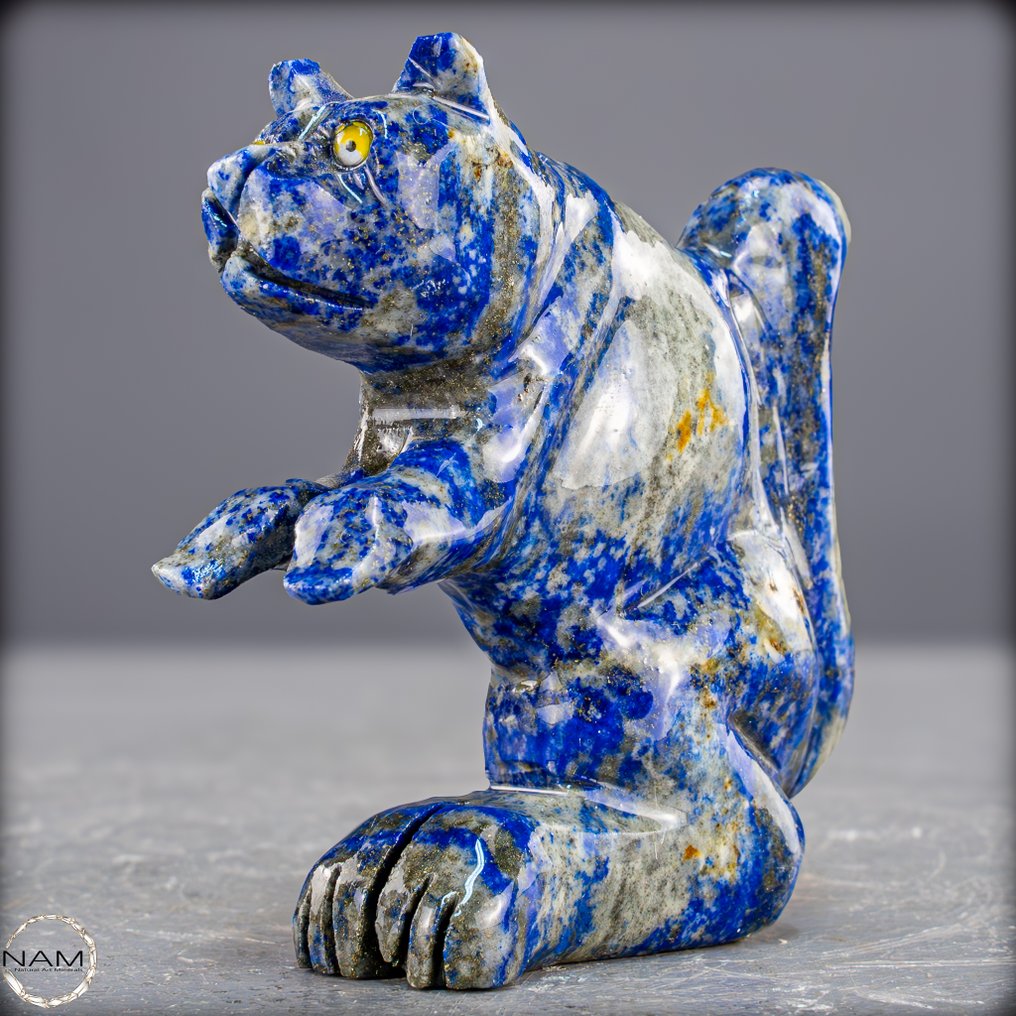 Φυσική γάτα Lapis-Lazuli Σύμβολο σοφίας και κομψότητας- 192.77 g #1.0