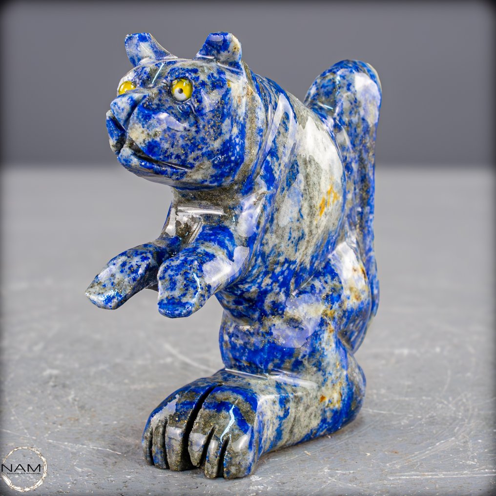 Φυσική γάτα Lapis-Lazuli Σύμβολο σοφίας και κομψότητας- 192.77 g #3.2