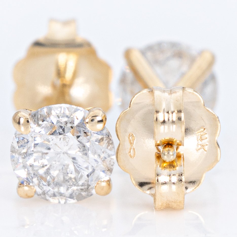 χωρίς τιμή ασφαλείας - Σκουλαρίκια - 14 καράτια Κίτρινο χρυσό -  1.22ct. tw. Διαμάντι (Φυσικό) - GWLab #3.2