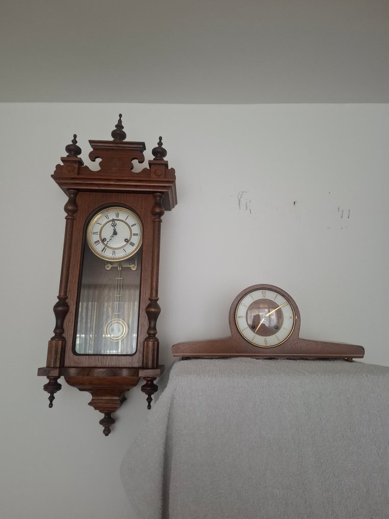 Ορθογώνιο ρολόι τοίχου -   Γυαλί, Ξύλο, eiken - 1970-1980 - Ρυθμιστής σε ρολόι με κρεμαστό μηχανισμό #1.0