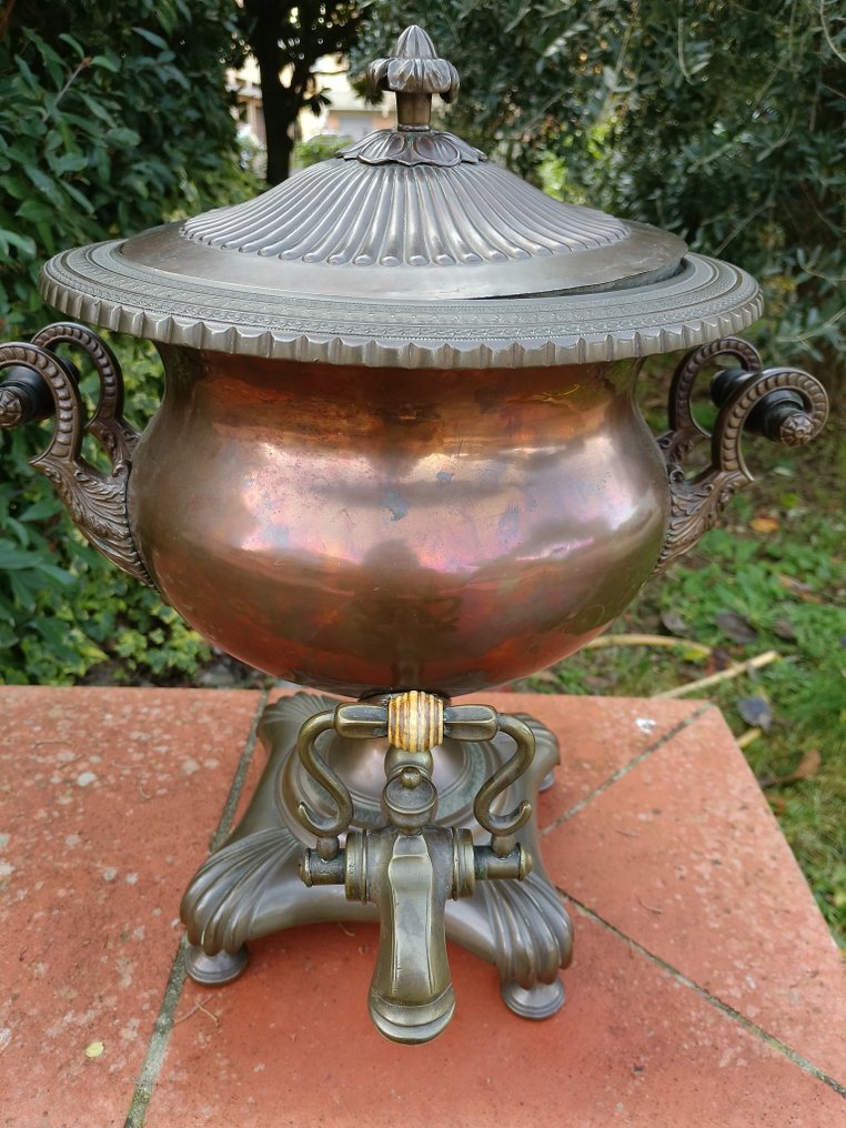 Samovar - Ottone-bronse-bein - Engelsk samovar #1.0