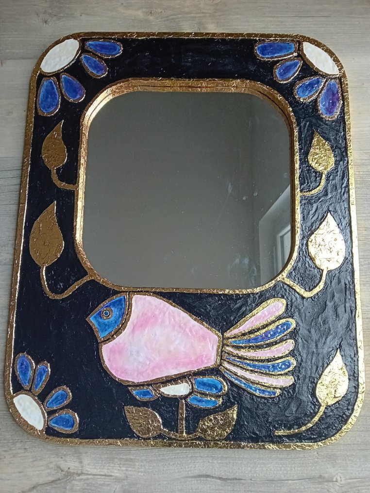 K. Line - In the manner of Mithé Espelt - Καθρέφτης  - Ξύλο, Γυαλί - Καθρέφτης, χρυσό φύλλο #1.0