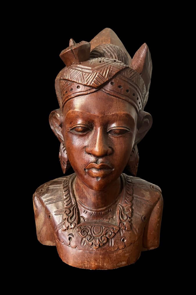 Set of 3 hand-carved figures Bali - Estátua - Indonésia (Sem preço de reserva) #1.0