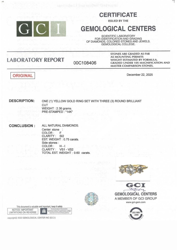沒有保留價 - 訂婚戒指 - 14 克拉 黃金 -  1.35ct. tw. 鉆石 (天然) - 鉆石 #2.1