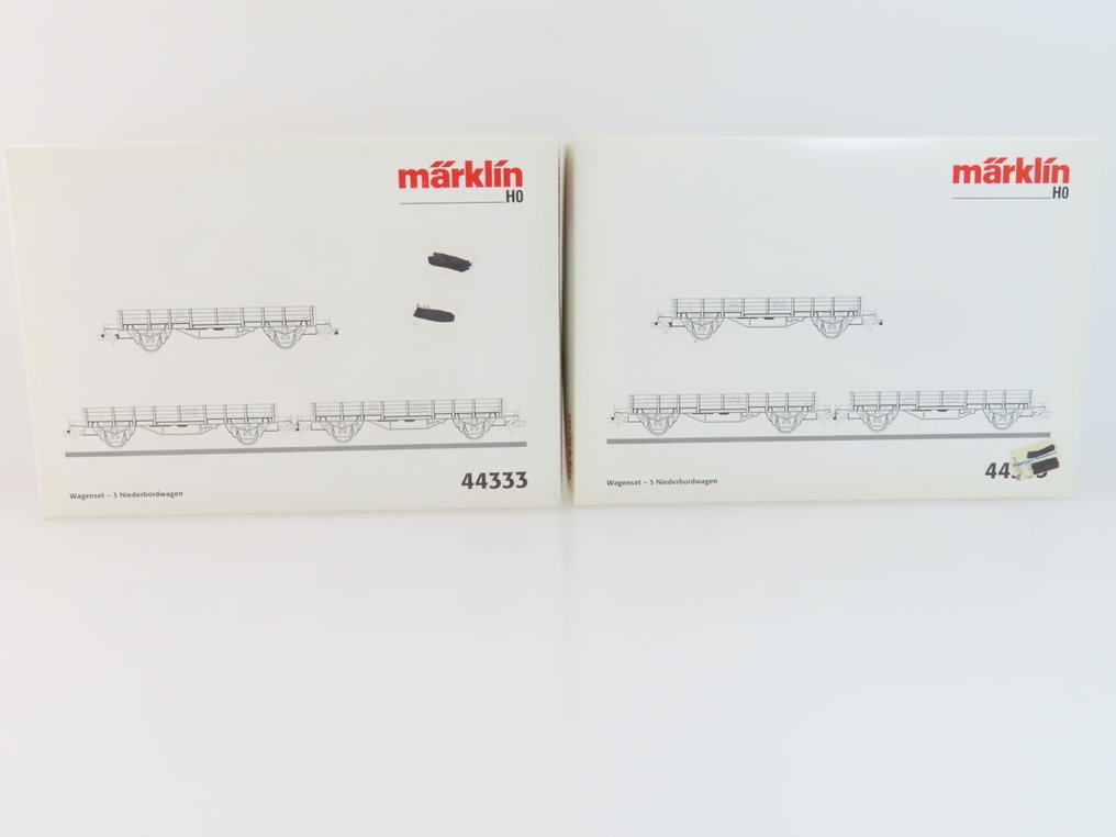 Märklin H0 - 44333 - Τρένο μοντελισμού μεταφοράς εμπορευμάτων (2) - 2τμχ σετ 3 τεμαχίων με 2-άξονες χαμηλής θέσης φορτηγά τύπου Us-529 και Ks 529. - NS #1.0
