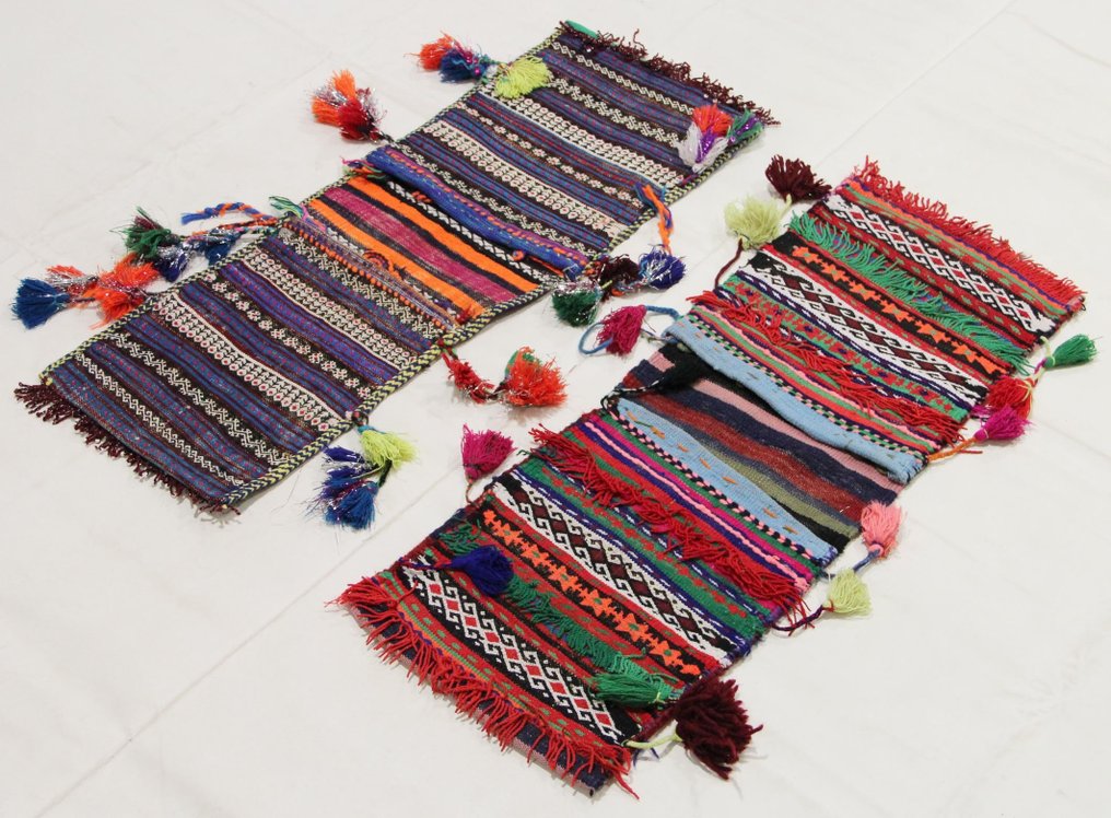 Χειροποίητη πλεκτή τσάντα αλατιού από αυθεντικό μαλλί, Khurjin, Αφγανική διακόσμηση - Κιλίμι - 70 cm - 30 cm - Deko Ware #2.1