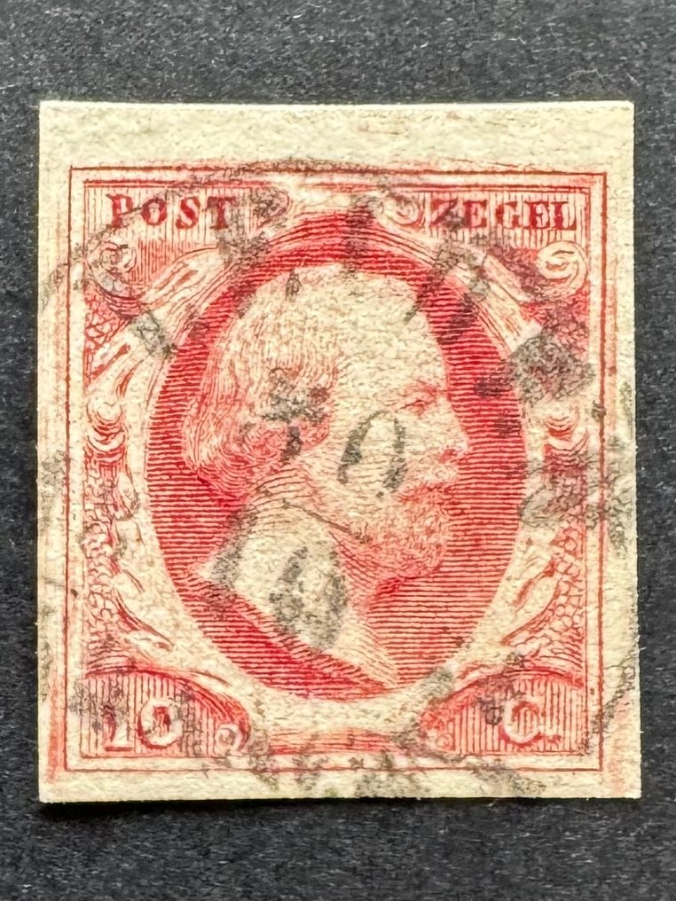 荷蘭 1852 - 威廉三世国王与半圆邮戳。 - NVPH 2 #3.2