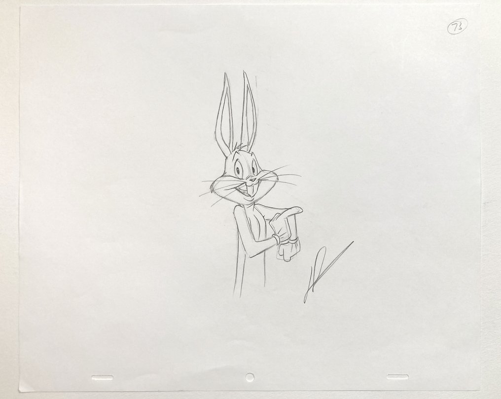 Bugs Bunny 原始动画绘图签名 - Warner Bros. (c. 1990s) #1.0