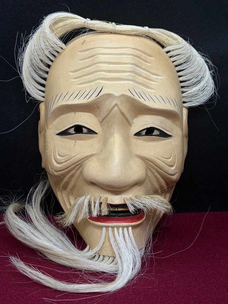 日本能乐面具 - 木, 高品质木制雕刻能乐面具 - Sankōjō三光尉 - Sankōjō三光尉 #1.0