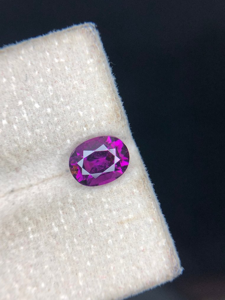 Fără preț de rezervă - 1 pcs Purpuriu Granat - 1.57 ct - IGI (Institutul gemologic internațional) #1.0