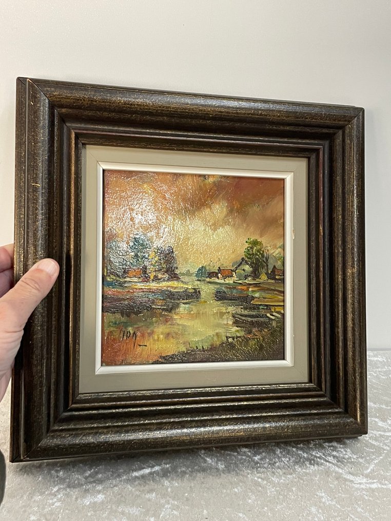 墙面装饰 - 荷兰 - JRJ - 水边的小屋，裱框的画 #3.2