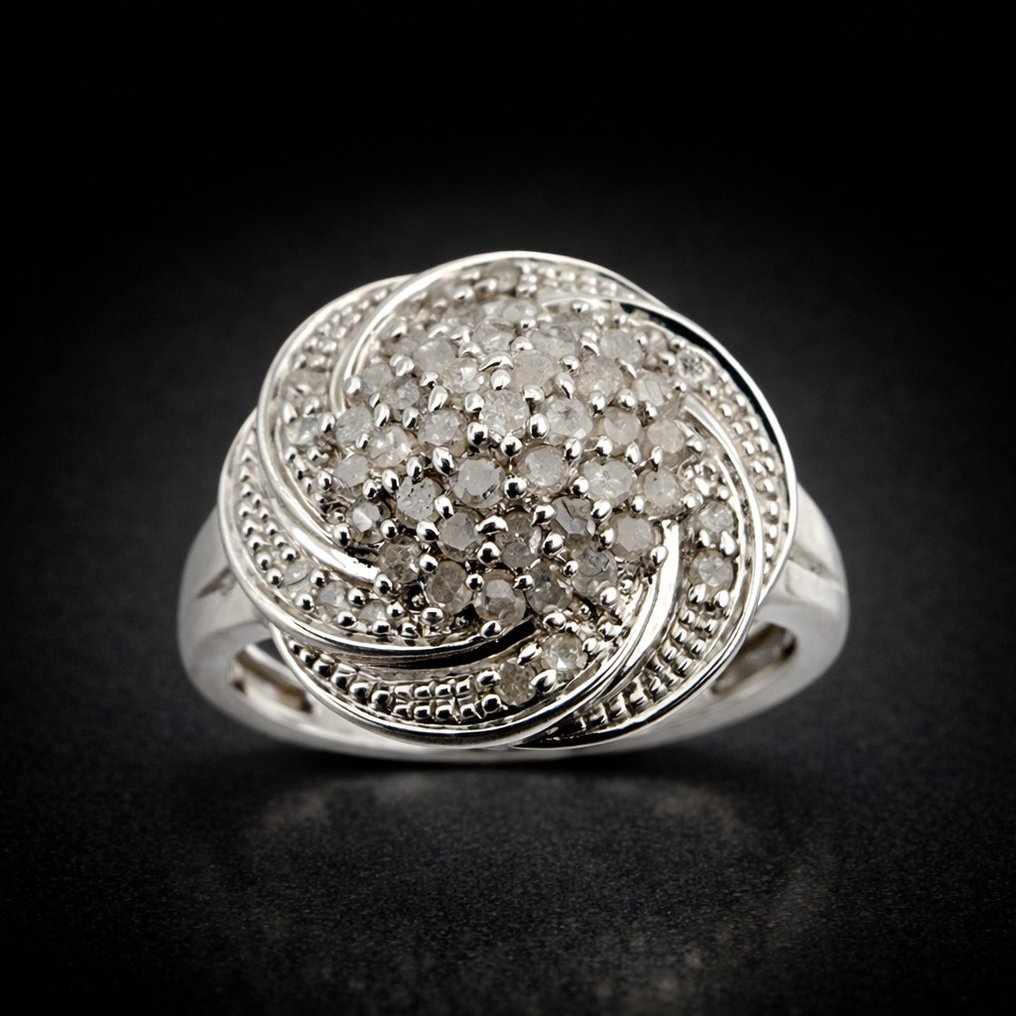 Ingen mindstepris - Ring Sølv - Diamond (Certificeret) #1.0