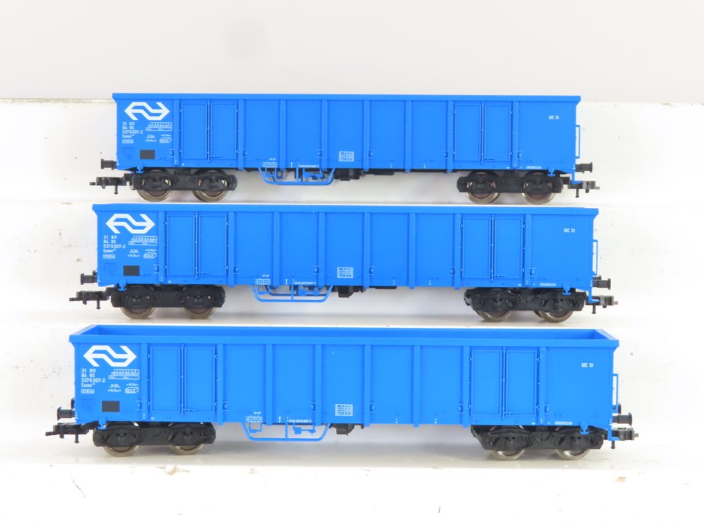 Fleischmann H0 - 94 5283 NL K - Τρένο μοντελισμού μεταφοράς εμπορευμάτων (3) - 3x 4-θέσιμης ανοικτής καρότσας τύπου Eanos - NS #1.0