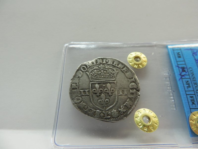 Γαλλία. Heinrich IV. Quart d'ecu à la croix feuillue 1594-L (Bayonne)  (χωρίς τιμή ασφαλείας) #3.2