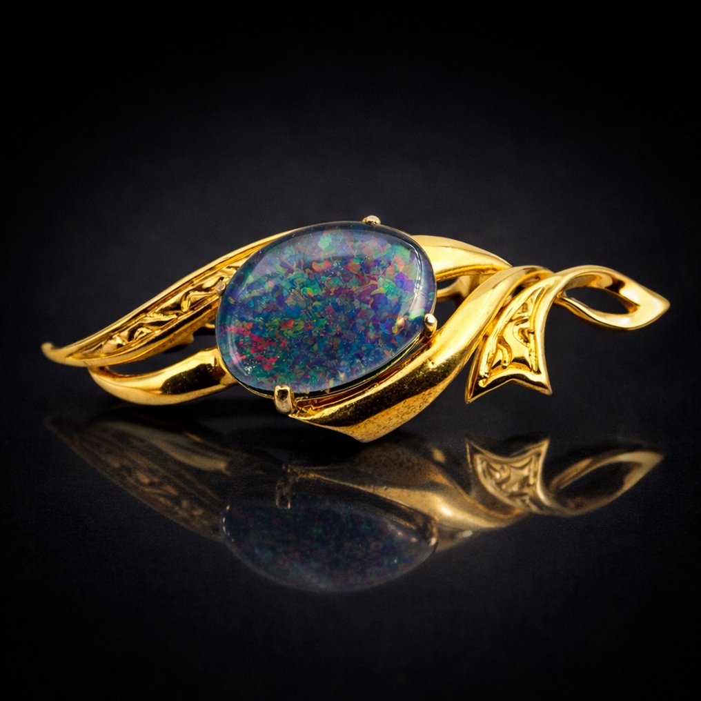 Ingen mindstepris - Broche Sølv - Opal (certificeret) #1.0