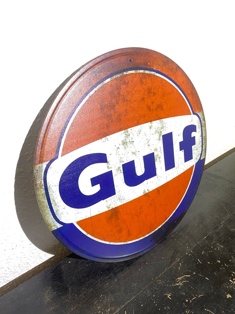 Sign - Gulf - Circular Gulf Oil - Icono "Gasoline & Racing" #1.0