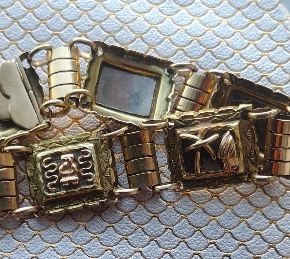 手镯 - 18K包金 黄金, 玫瑰金, 白金 - 稀有古董18K黄金 #2.1