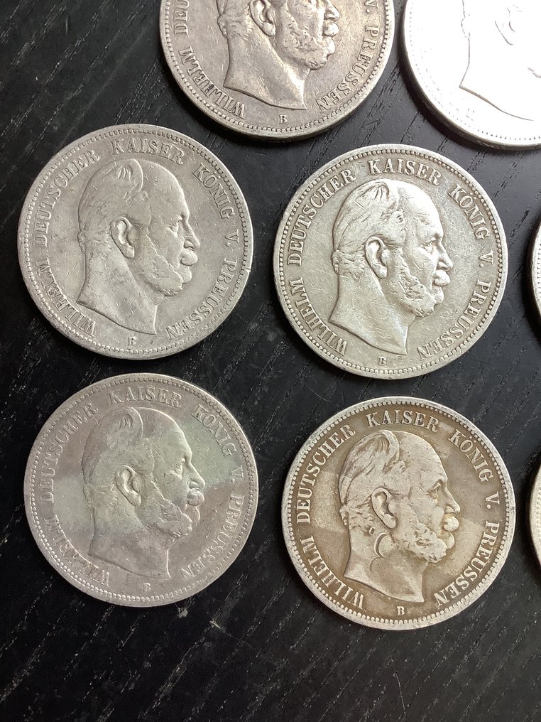 德国， 普鲁士 Wilhelm I. 5 Mark 8x 1876-B  (没有保留价) #2.1