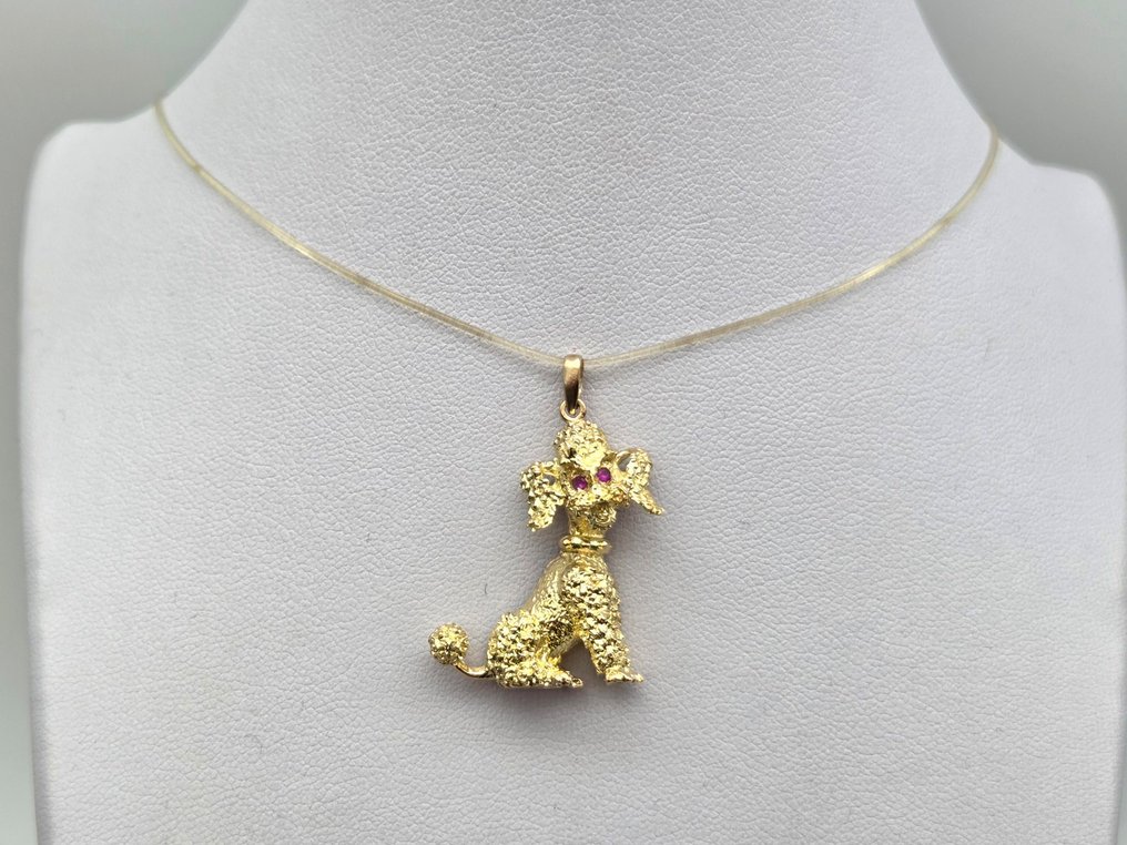 Hanger - 18 karaat Geel goud Robijn #2.1