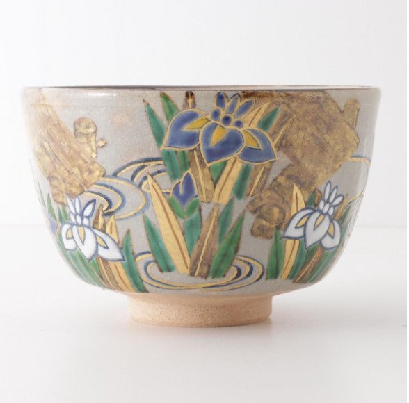 Hanabusa Mine - Μπολ τσαγιού - Κεραμικό - Kyoyaki / στυλ Kenzan #1.0