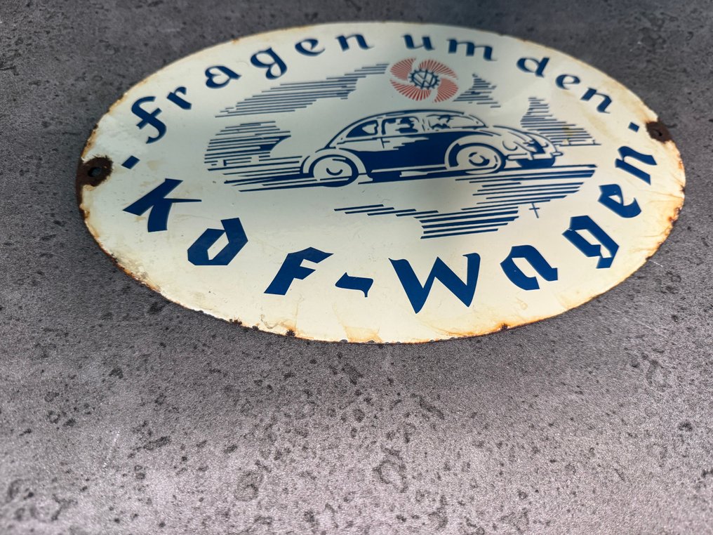 Semn emailat KDF Wagen - World War II - Placă de email - Smalț, Metal #1.0