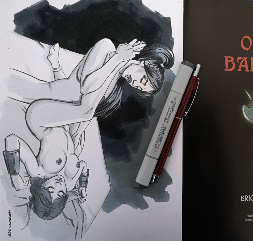 Erich Hartmann - 1 Signed Comic - With Original Drawing - Orgies Barbares VOL. VIII - 2025 #2.1