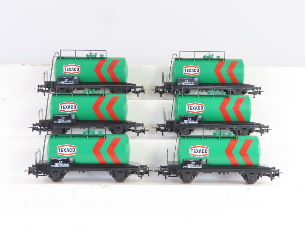 Märklin H0 - 00759-13/00759-14/00759-15/00759-16/00759-17/00759-18 - Model wagonu towarowego (6) - 6x dwukomorowe wagonki na kotły z napisem 'Texaco' - DB #1.0