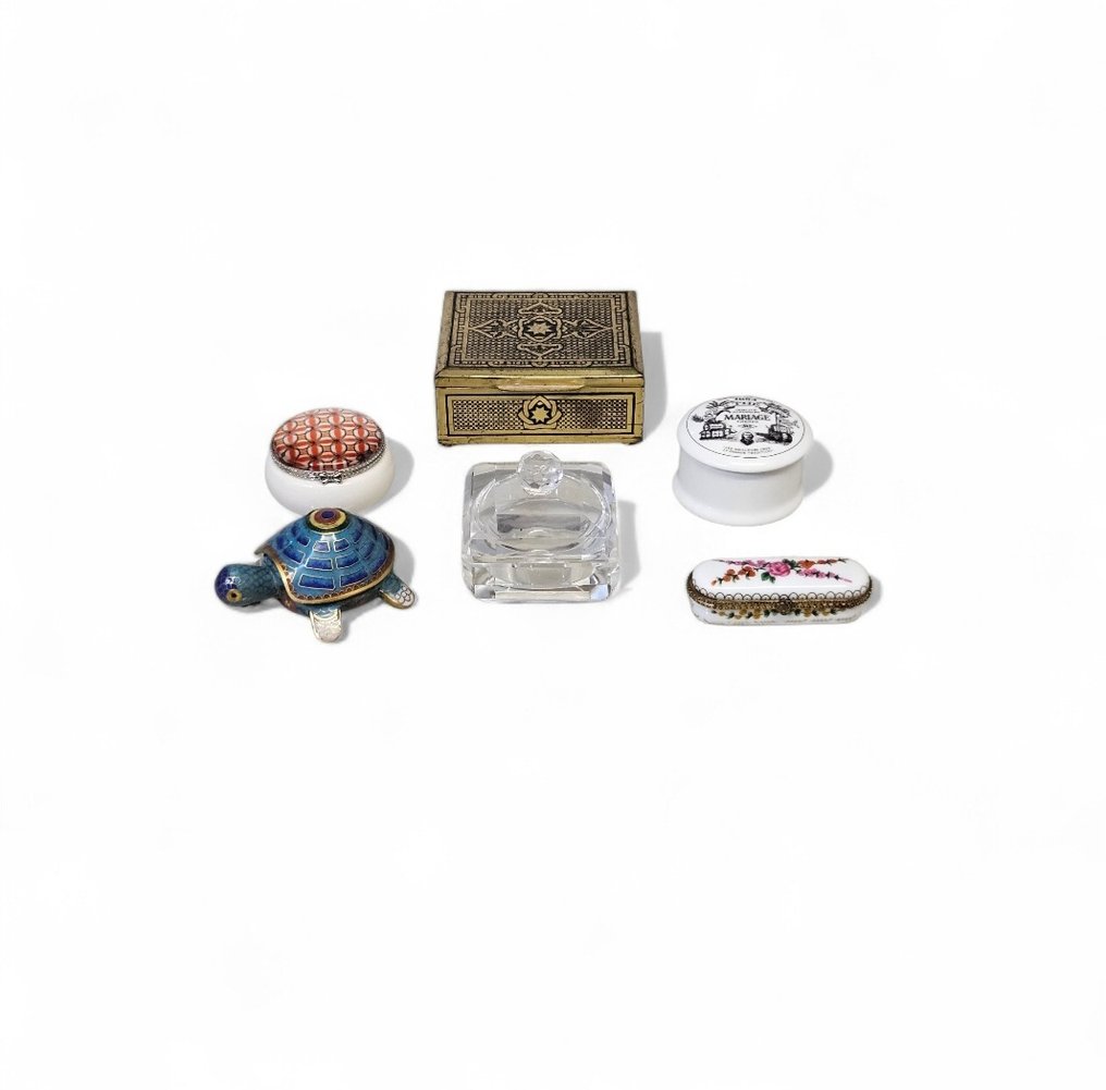 珠寶箱 (6) - 瓷器, 水晶, 黃銅, 木 - 珠宝收藏盒 #1.0
