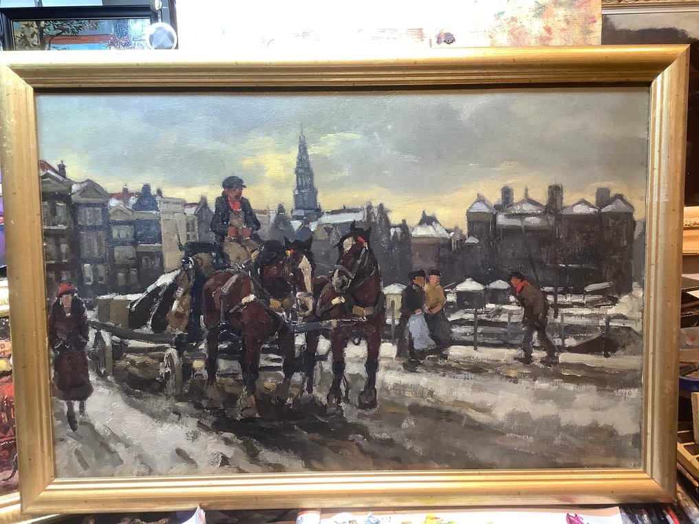 Cor Noltee (1903-1967) - Amsterdam in de winter Brug Bij PrinsHendrikkade #1.0