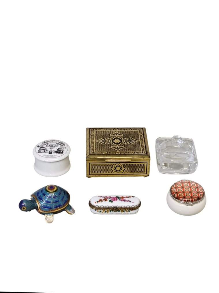 珠寶箱 (6) - 瓷器, 水晶, 黃銅, 木 - 珠宝收藏盒 #1.0