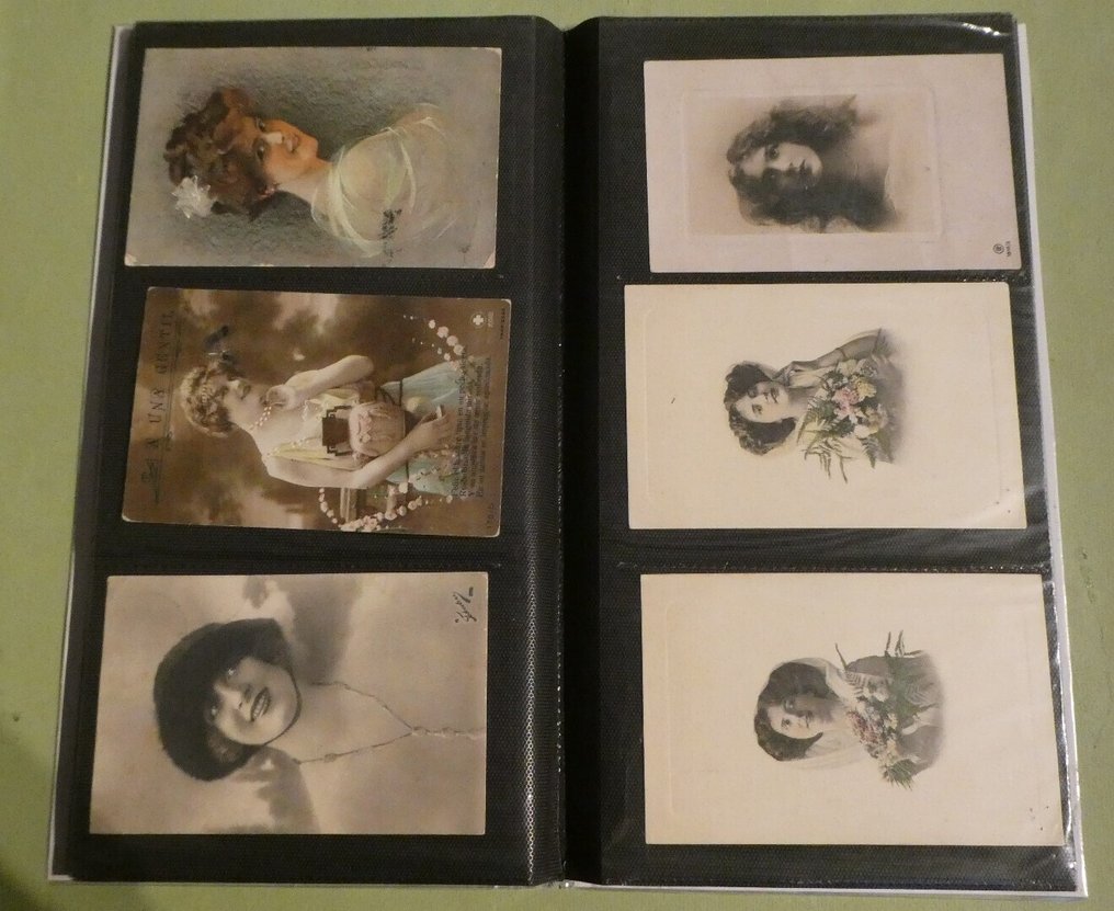 Ιταλία, Γαλλία - Συλλογή Ρομαντισμός - Εικονογράφος, Φαντασία - Ζευγάρια - Άνδρας / Γυναίκα - Γκλάμουρ / Πάσχα / - Άλμπουμ καρτ-ποστάλ (109) - 1968-1902 #4.3