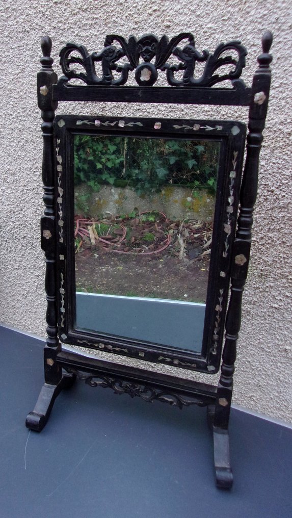 Napoléon III - miroir de voyage psyché - Καθρέφτης  - ξύλο, μαργαριταρένιο #1.0